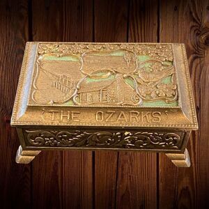 Vintage Metal Souvenir Trinket Box The Ozarks